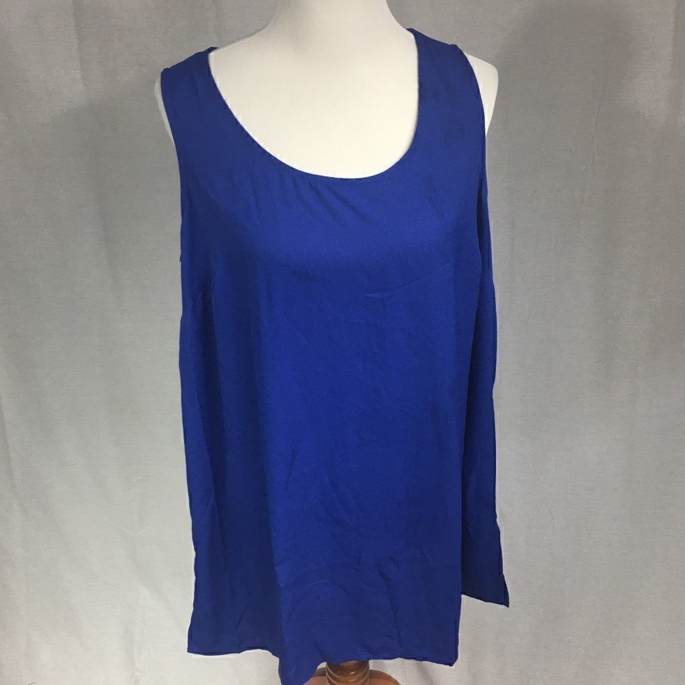 Jessica London size 16W Royal blue silky tank top new never worn 100% polyester
